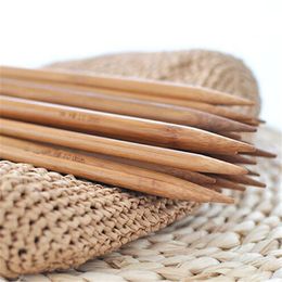 Bamboo Natural Bamboo Double pointe d'aiguilles à tricotage café 36 cm de longue poignée de bricolage Home Teave Yarn Crafts Tools, 4 ensembles (4pcs par set)