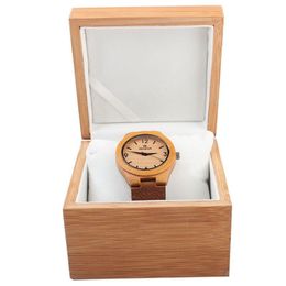 Natuurlijke bamboe flip watch box hoogwaardige horloge geschenkverpakking bamboe horloges box330p