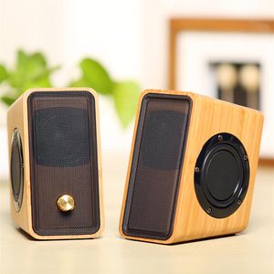 Natuurlijke Bamboe Hi-fi Multimedia Bass Stereo Computer Speaker Volledige Bamboe Subwoofer 2 0 Desktop Houten Houten Luidspreker Voor Pc laptop C270Z