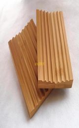 Natural Bamboo Soap Dereap Soap Tray Holder Storage Soap Rack Plaat Box Container voor Bad Douchebord badkamer4131813