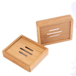 Natuurlijke bamboe zeep dishtray houder opslag rack plaat box container voor bad douche badkamer accessoire