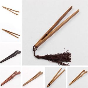 Natuurlijke Bamboe Tea Clip Handmade Tea Tweezer Chinese Houten Kongfu Thee Tools Multifunctionele Bacon Salad Sugar Food Toast