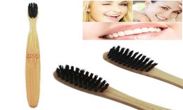 Brosse à dents en bambou naturel brosse à dents de charbon de bois à faible carbone bambou nylon manche en bois brush6490654