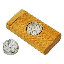 Natuurlijke Bamboe Houten Sigarettenhouder One Hitter Dugout Smoking Kit Droog Kruid Tobacco Grinder Storage Case Box Container Cleaning Naald