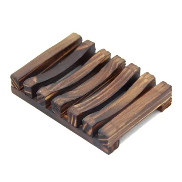Plats de savon en bois en bambou Natural Boîte de plaques Boîte de bille de douche Douche de lavage des mains du support 11.5x8x2.2 cm en gros 907