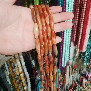 Natural Banded Agates Stenen Losse Zaad Kralen Hoge Kwaliteit 8x30mm Rood Glad Ovaal DIY Sieraden Maken Accessoires 13 Stks WK272