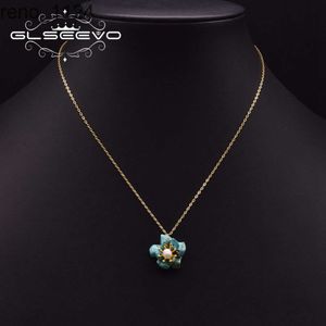 Collier de perles d'eau douce naturelles baroques, pendentif fleur Turquoise, bijoux de luxe pour femmes, cadeau d'anniversaire