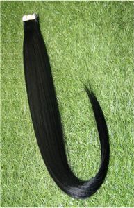 Natuurlijke Zwarte 100g Rechte Braziliaanse Virgin Haar 40 stks PU tape in human hair extensions Huid Inslag menselijk haar plakband5270888