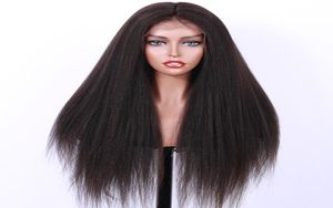 Peluca Frontal de encaje negro Natural 360 prearrancada con pelo de bebé Peluca de cabello humano Frontal de encaje de 150 de densidad peluca brasileña sin pegamento Yaki Remy W4168354