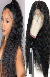 Perruques synthétiques de couleur marron noir naturel pour femmes noires perruque avant en dentelle bouclée lâche cheveux de bébé pré-épilés résistant à la chaleur 24 I7070992