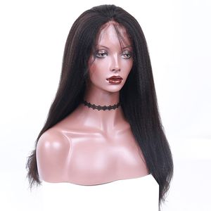 Natuurlijke Black Lace Frontale Menselijk Haar Pruiken Pre Geplukt 130% Dichtheid Braziliaanse Yaki 360 Kant Frontale Pruik Braziliaanse Remy Haar