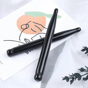 Naturel Noir Obsidienne Guasha Stylo Cristal Baguette De Massage Chine Traditionnelle Gua Sha Bâton Jade Massage Des Yeux Acupression Santé Beauté Outil