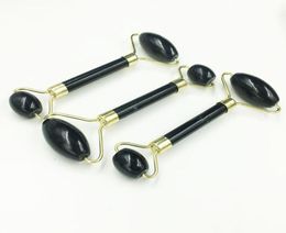 Natural Black Obsidian Jade Roller Crystal Massage Roller Gua Sha Set Real Jade Facial Lifting Tool Face Masajeger 5911459