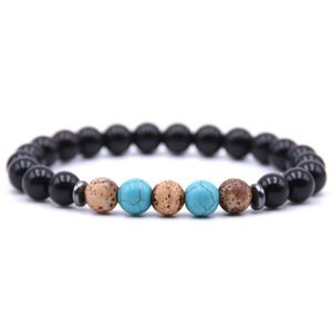 Natuurlijke zwarte onyx ronde kralen armbanden voor vrouwen mannen 8mm agaat steenbescherming genezing kristal stretch kralen