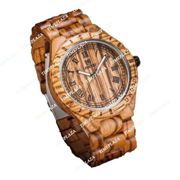 Sandalia negra natural Madera Analógico Reloj Uwood Japón Miyota Quartz Movimiento Relojes de madera Vestido de pulsera para unisex