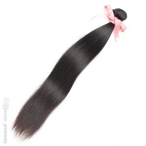 Natural Black Silky Straight 1pc Retail 100% dubbele inslag Braziliaans haar Weave 7a Onverwerkte Virgin Menselijk Hair Extensions Greatremy