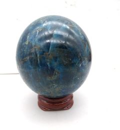 Apatite bleu naturel Inquiétude pierre ovale Ball Quartz Crystal Minerals Sphère Palme Palme Ore Orb Specimen Decoration Hand Crafts8214960