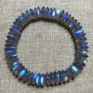 Natuurlijke blauwe labradoriet Clear Abacus kralen Bracelet Women Men 7mm 8 mm gele labradoriet Moonstone Stone Aaaaaa 240402