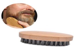 Brosse à barbe en poils de sanglier naturels pour hommes Massage du visage en bambou qui fait des merveilles pour peigner la barbe et la moustache 2889347