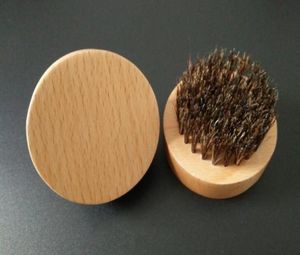 Brosse à barbe en poils de sanglier naturels, moustache militaire, manche en bois rond, brosse à barbe pour hommes, message facial, huile de barbe 9837658