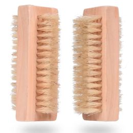 Natuurlijke zwijn borstel houten nagelborstel voet schone borstel borstel massage scrubber make -up gereedschap nieuw