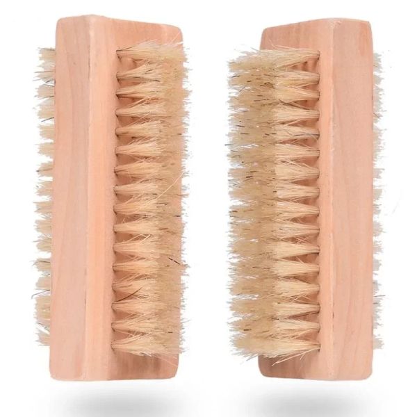 Brosse à poils de sanglier naturel brosse à ongles en bois brosse propre pour les pieds Massage du corps épurateur outils de maquillage nouveau