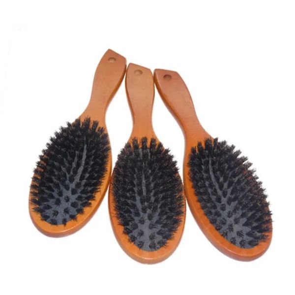 Bristle Natural Bristle Massage de brosse à cheveux peigne à cheveux antistatique du cuir chevelu brosse paddle Beech Handle Handle Brussage de brosse à cheveux pour hommes