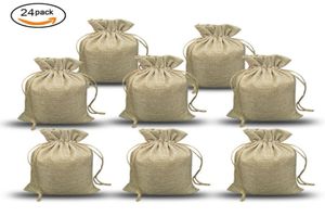 Sacs en toile de JUTE naturelle, sacs cadeaux pour bonbons, pochette pour cadeaux de mariage, sac à cordon en JUTE hessien, petit cadeau pour cadeaux de mariage 4082209