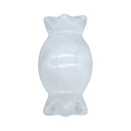 Estatuilla de caramelo natural Piedras Reiki Curación Cristal transparente Color Cuarzo Tallado a mano Dulces para Halloween Regalo de Navidad