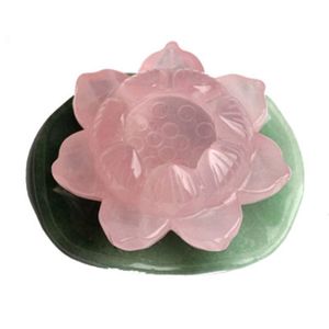 Pierre précieuse de quartz rose sculptée naturelle, fleur de lotus, tigreite, fleur de lotus en obsidienne, peut également faire du support de boule de cristal6780063