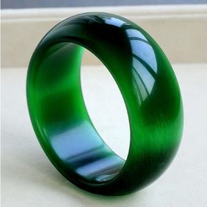 Bracelets en opale verte en pierre d'oeil de chat naturelle, vert émeraude brillant, grand bracelet en cristal large et épais pour enfants avec jade bracele307b
