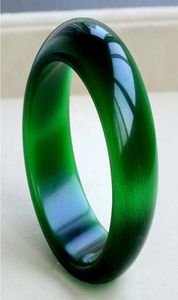 Bracelets d'opale verte en pierre naturelle Cat039s, vert émeraude brillant, grand bracelet en cristal épais et large pour enfants avec bracelet en jade5851333