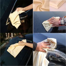 Toallas de lavado de cuero de cuero de gamuza natural ventana de automóvil súper absorbente secado de vidrio para tela de limpieza de toalla de lavado de autos secos