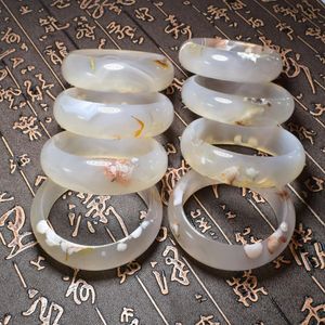 Natural Cherry Blossom Agate Quartz Manchet Armband Bangles Modieuze Healing Power Stone Charm Sieraden voor Vrouwen