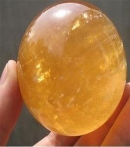Boule de cristal de Quartz Citrine Calcite naturelle, pierre précieuse de guérison 40MM Stand4276173