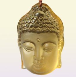 Citrine naturelle sculptée Citrine Bouddha Guanyin Charme Zen Pendant8244253
