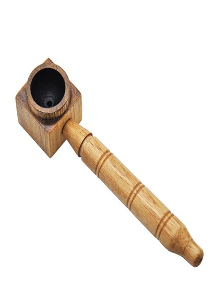 Tubo de madera hecha a mano clásica natural tubería de fumar 138 mm de madera para fumar madera de madera de tabaco tubería de hierbas de hierbas para fumar pi3611488