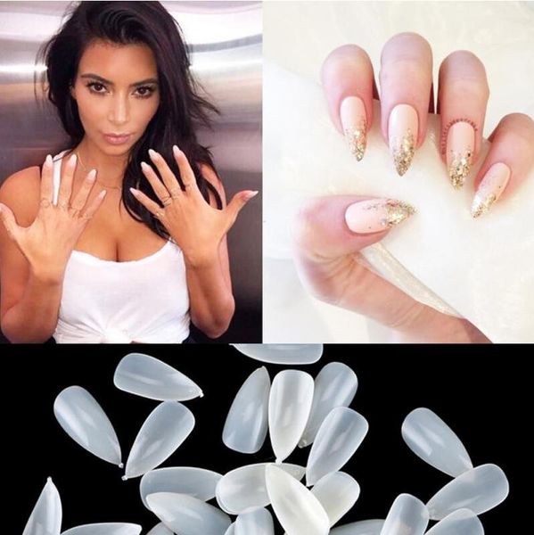 Naturel clair faux ongles conseils ovale Stiletto pointu plein ongles conseils acrylique UV Gel couverture complète ongles conseils