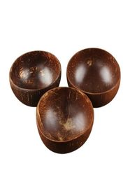 Bol de noix de coco naturel décoration salade de fruits nouilles riz artisanat en bois bols de coquille créatifs LX40529277278