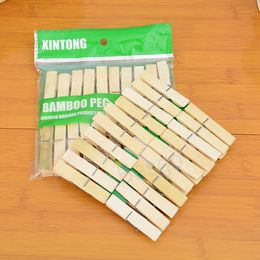 20 stcs Log kleur kleding hangers clip home bamboo kledingclip mini foto diy clips herbruikbare keuken opbergzak clip bh8539 tyj