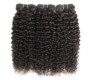 Couleur naturelle 3 paquets Jerry bouclés Extensions de cheveux humains Style Afro brésilien péruvien malaisien indien Remy Weft1356651