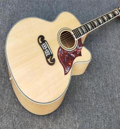 Natuurlijke kleuruitgesneden J200 akoestische gitaar esdoorn body guitarra solide sparren toproze toets 4876762