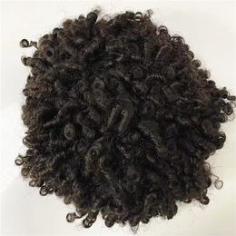 Cheveux de couleur naturelle Remplacement de cheveux vierges humains indiens 12mm curl toupet en dentelle pour hommes noirs livraison express rapide