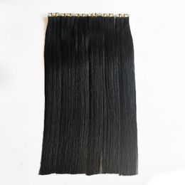 Natuurlijke Kleur Tape In Human Hair Extensions Indian Braziliaanse Virgin Remy PU Huid Inslag Haarverlenging Blonde 100g Dubbele kanten Lijm