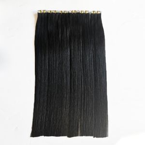 Cinta de color natural en extensiones de cabello humano Indio brasileño Virgen Remy PU Extensión de cabello de trama de piel Rubio 100g Adhesivo de doble cara