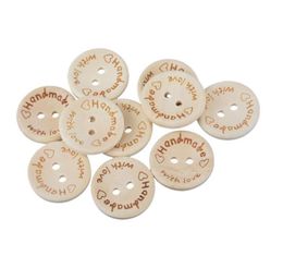 Couleur naturelle Boutons en bois lettre faite à la main Love Botones Scrapbooking pour décoration de mariage 15 mm20 mm25 mm Accessoires 4162267