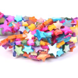 Natural Colorfuf à cinq points d'étoile Shell Moth of Pearl Perles Perles pour les bijoux Making DIY Bracelet Collier fait à la main 6/8/10 mm