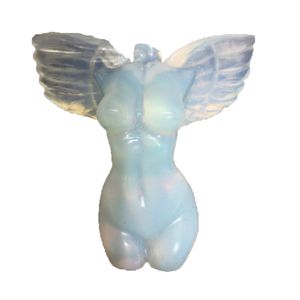 Natural Crystal Gift Topaz Obsidian Opal Carving Model Angel Statue Gem Healing Reiki Quartz Mineral Amulet Woondecoratie
