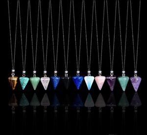 Natuurlijke kristal hanger edelsteen sieraden amethist aquamarine ketting diamant cadeau raw stone leraar geschenken gepersonaliseerde sieraden jy5850395