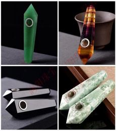 Pipe en cristal naturel Quartz clair Pipes à fumer Pierres de guérison Tabac Hexagones faits à la main Vente de cigarettes populaire 40ry E16749481